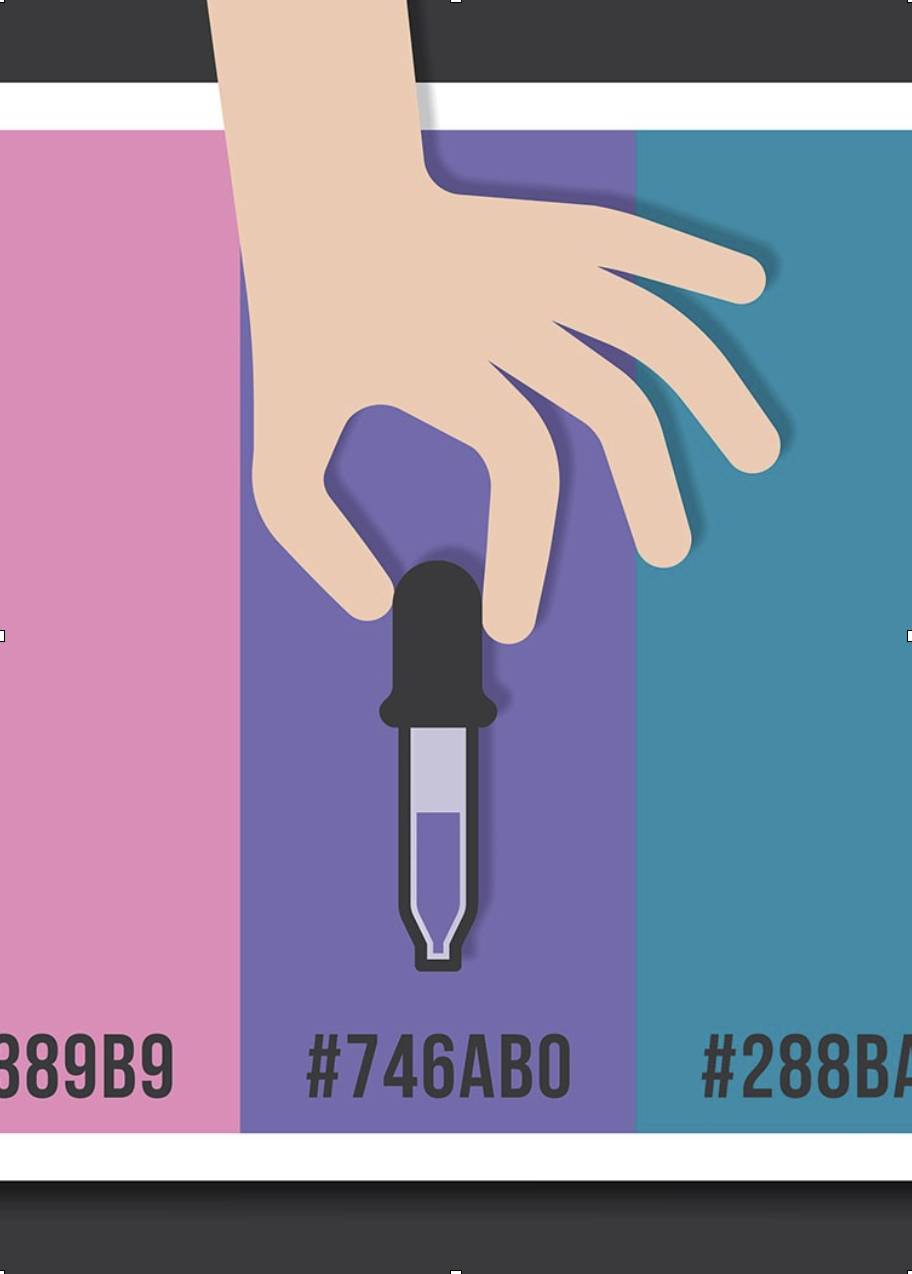 Example showing a hexadecimal colour code associated with a digital colour
