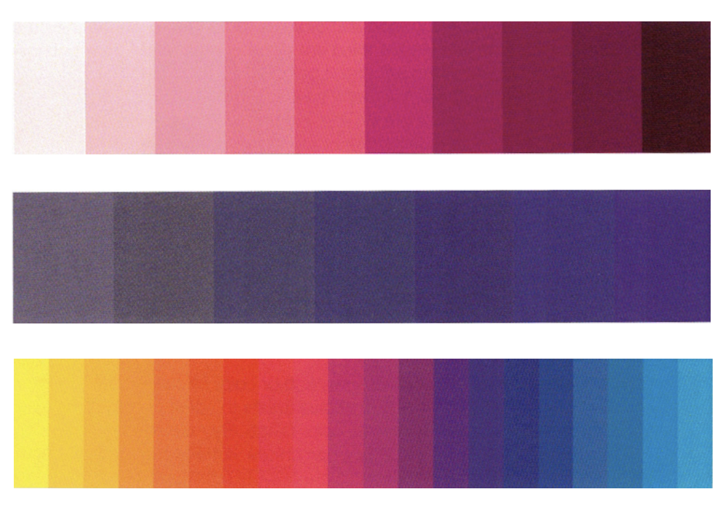Example showing a gradual transition in hue, saturation, or lightness