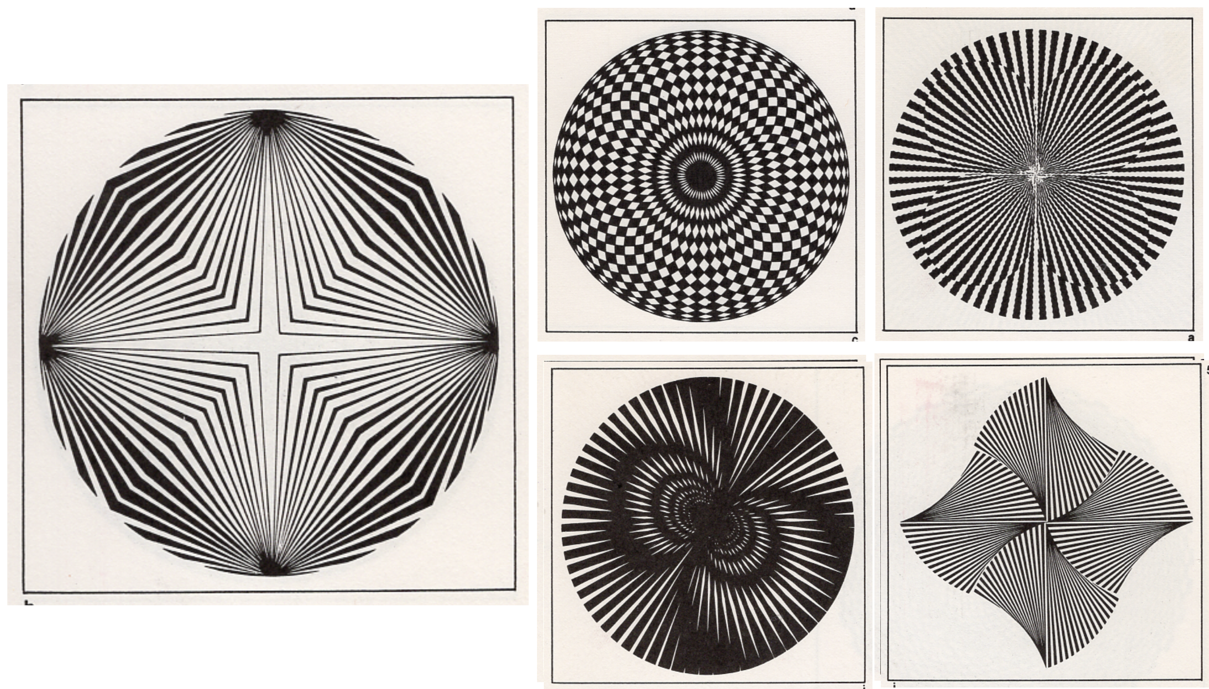 Example showing repeated forms arranged around a common centre and extending outward