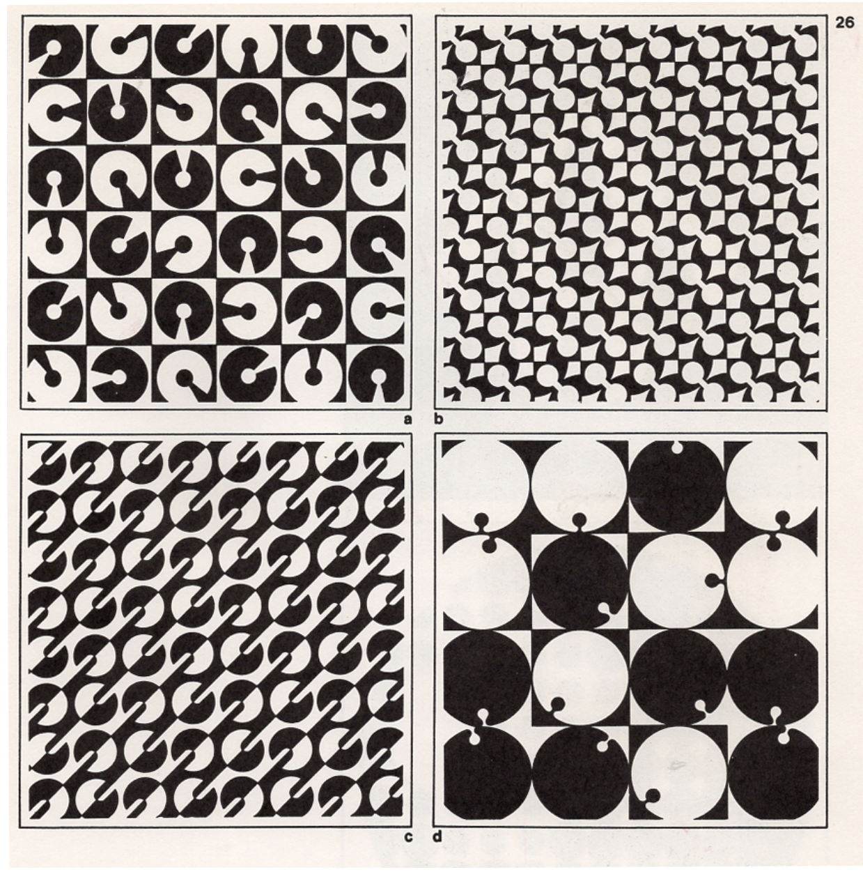 Example showing geometric forms organized through a consistent underlying grid