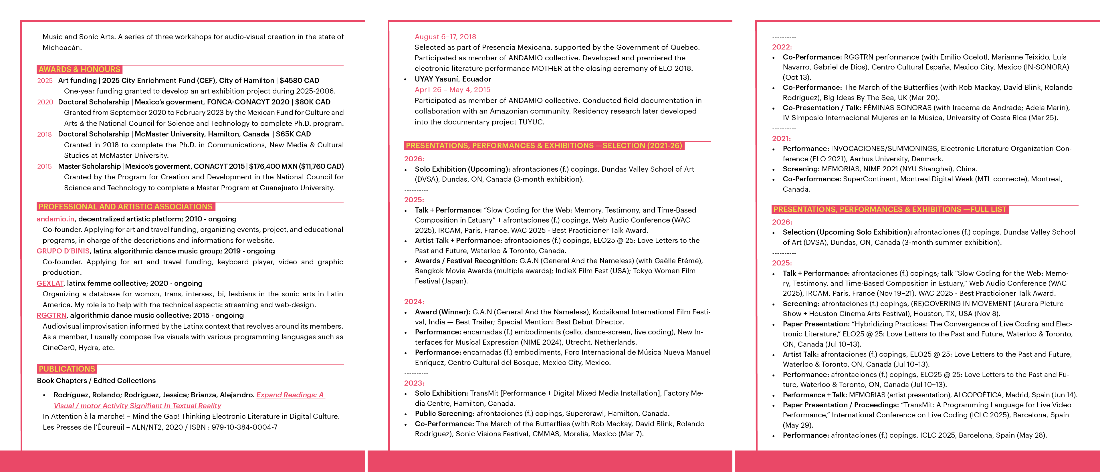 Excerpts CV