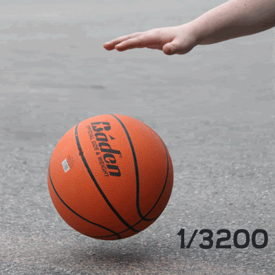 Shutter-speed comparison showing the same movement photographed at progressively slower shutter speeds.